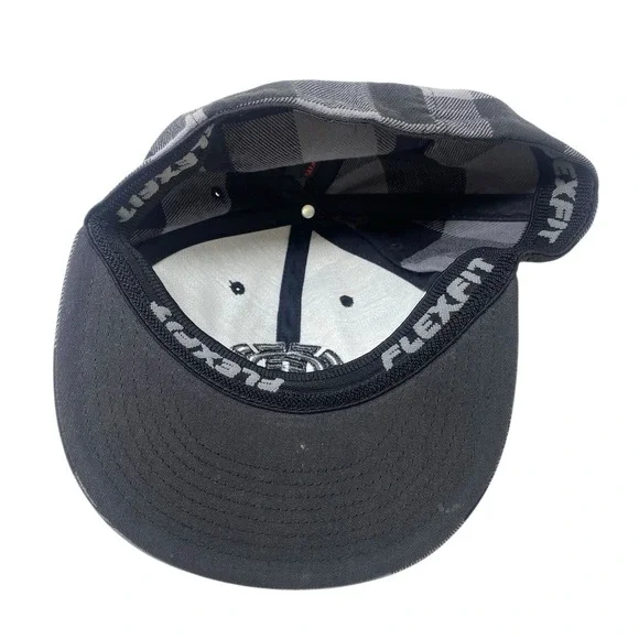 Element Skateboarding Flex Fit Hat Baseball Cap Skate Grunge Black/Grey Check - Picture 6 of 9